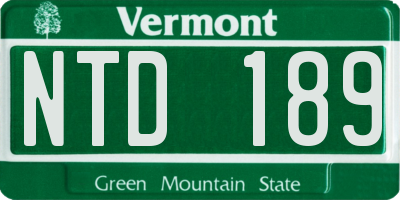 VT license plate NTD189