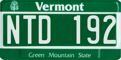 VT license plate NTD192