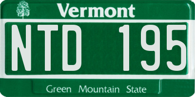 VT license plate NTD195