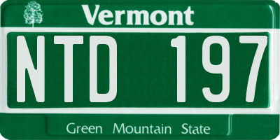 VT license plate NTD197
