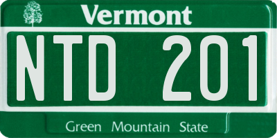 VT license plate NTD201