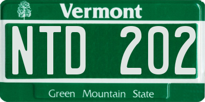 VT license plate NTD202