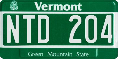 VT license plate NTD204