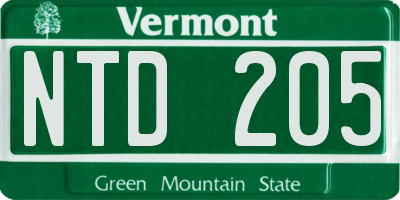 VT license plate NTD205
