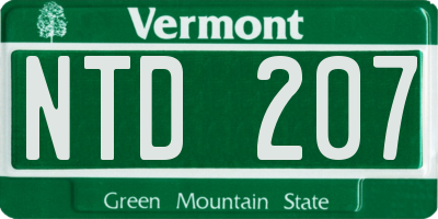 VT license plate NTD207