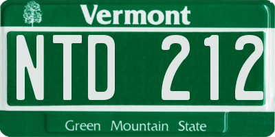 VT license plate NTD212