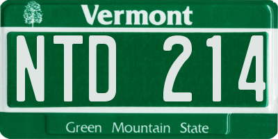 VT license plate NTD214