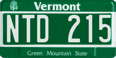VT license plate NTD215