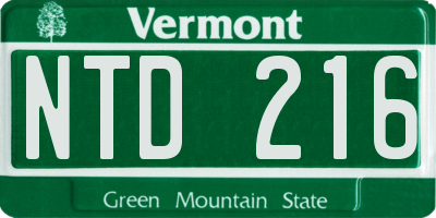 VT license plate NTD216