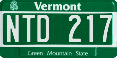 VT license plate NTD217