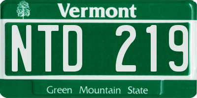VT license plate NTD219