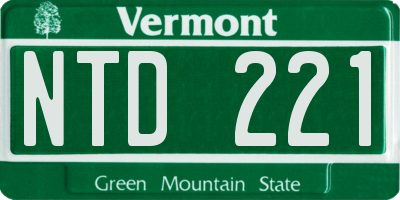 VT license plate NTD221