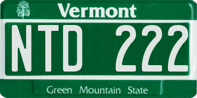 VT license plate NTD222