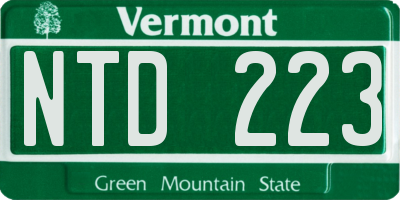 VT license plate NTD223