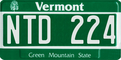 VT license plate NTD224