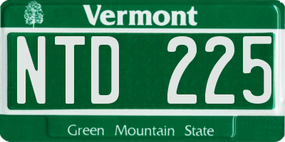 VT license plate NTD225