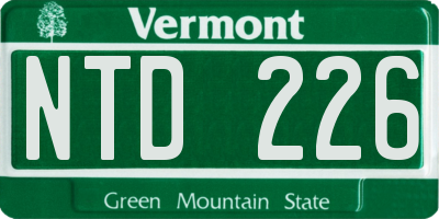 VT license plate NTD226