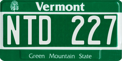 VT license plate NTD227