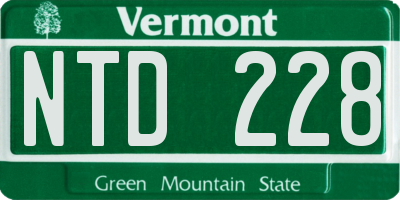VT license plate NTD228