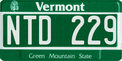 VT license plate NTD229