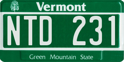 VT license plate NTD231