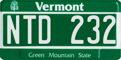 VT license plate NTD232