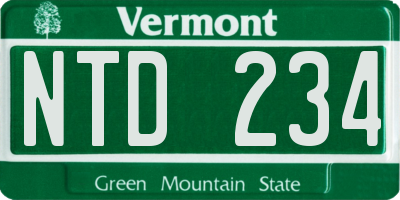 VT license plate NTD234