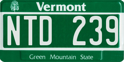 VT license plate NTD239