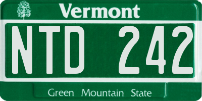 VT license plate NTD242