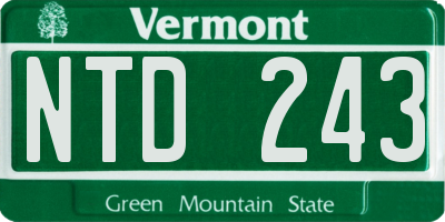 VT license plate NTD243