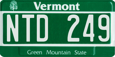 VT license plate NTD249