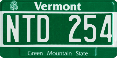 VT license plate NTD254