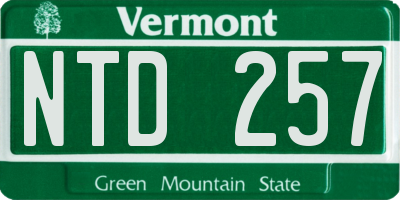 VT license plate NTD257
