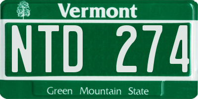 VT license plate NTD274
