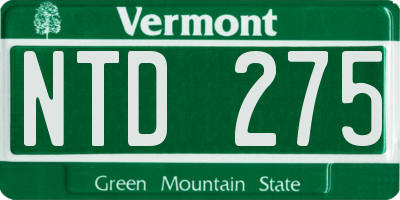 VT license plate NTD275