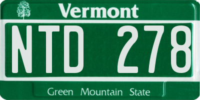 VT license plate NTD278