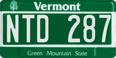 VT license plate NTD287