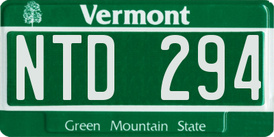 VT license plate NTD294
