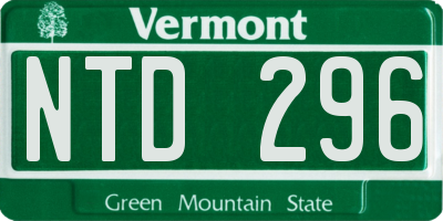 VT license plate NTD296