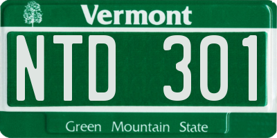 VT license plate NTD301
