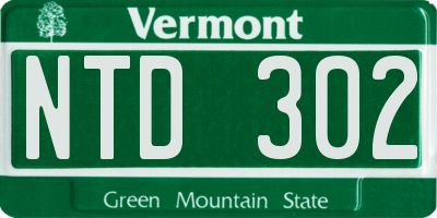 VT license plate NTD302