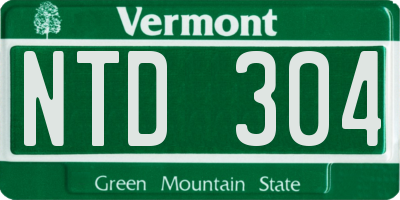 VT license plate NTD304