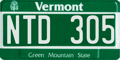VT license plate NTD305