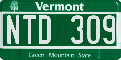 VT license plate NTD309