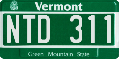 VT license plate NTD311