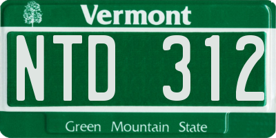VT license plate NTD312