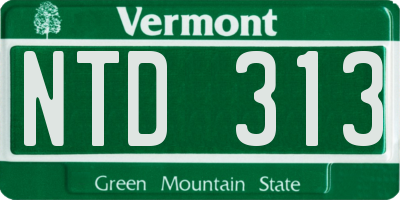 VT license plate NTD313