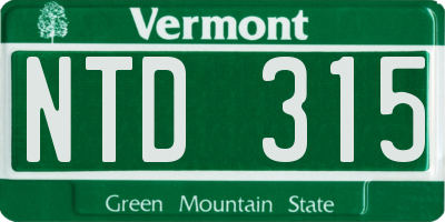 VT license plate NTD315