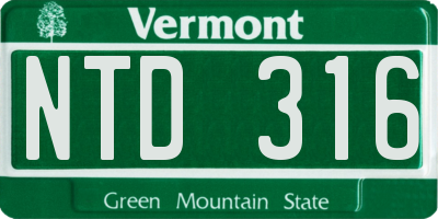 VT license plate NTD316