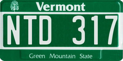 VT license plate NTD317